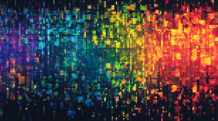 Pixel Art Rainbow, colorful background