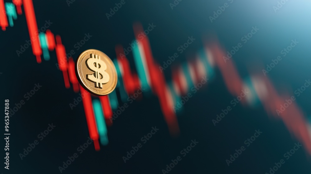 Poster illuminated financial stock market display with currency symbols in ultra hd quality for business co