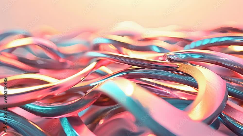 Poster abstract composition of colorful wires illuminated by soft light
