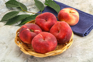 Ripe sweet and juicy Flat peach