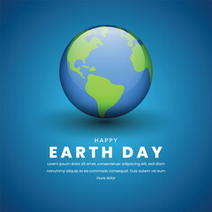 Happy earth day, environmental concept isolated background. Vector
