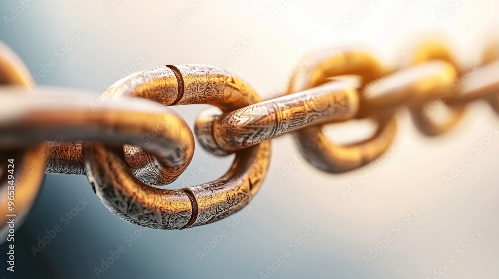 Aufkleber illuminated financial chain with currency symbols in space - selective focus with copy space