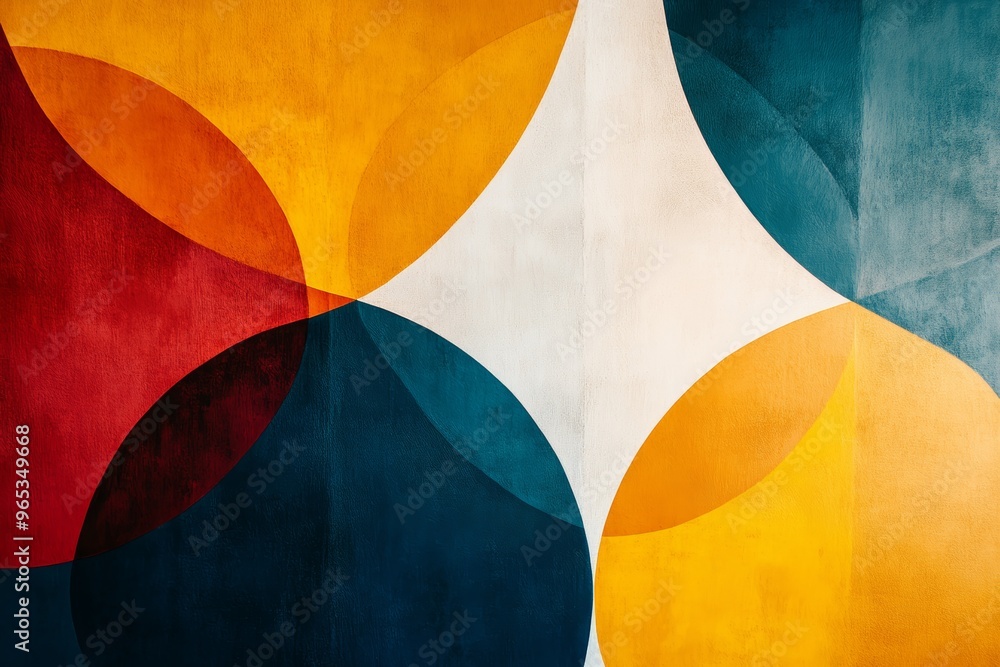 Poster vibrant geometric shapes for modern design projects generative ai