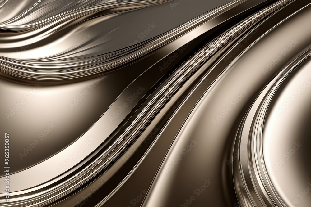 Wall mural elegant metallic wave texture with dynamic contours