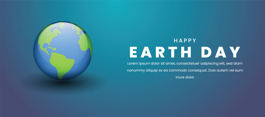 Obraz premium Happy earth day banner design isolated background. Vector