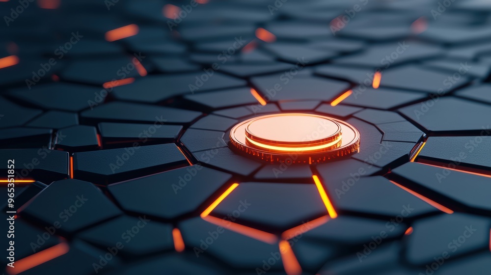 Aufkleber illuminated blockchain treasure map with glowing coins -