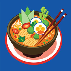 Thai foods vector art, Foods Vector Illustration  