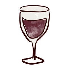 グラスに入ったワインのイラスト