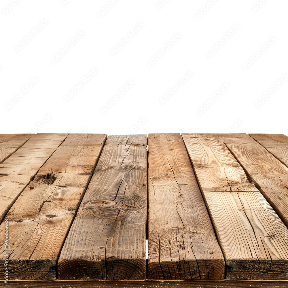 Poster rustic wooden planks arranged neatly on a simple background showcase natural grain patterns and text