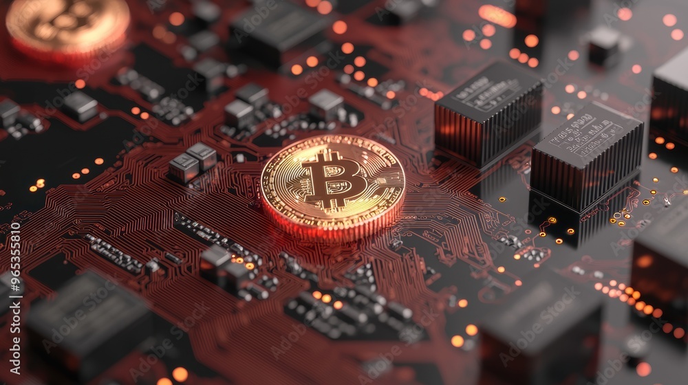 Poster digital wealth in virtual financial ecosystem - glowing hologram network with copy space in