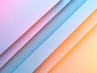 Fototapeta premium Soft pastel geometric lines in blue and peach tones with gradient