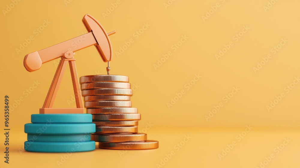 Poster visualizing the financial impact of rising energy costs with oil price graph in - quality with copy 
