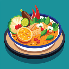 Thai foods vector art, Foods Vector Illustration  