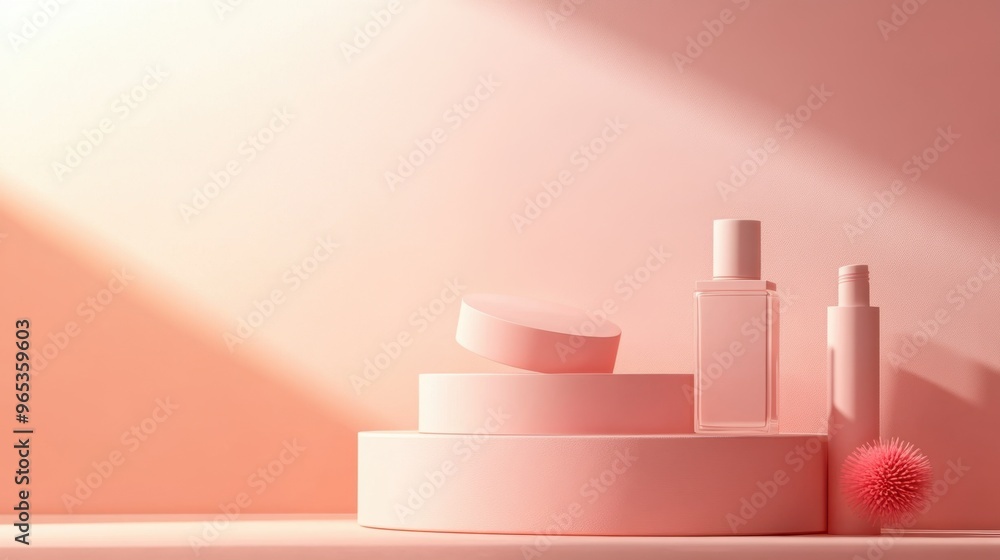 Fototapete elegant background with a soft gradient and subtle textures, perfect for displaying cosmetics and ad