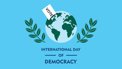 International Day of Democracy September 15 banner. Banner background poster design for Democracy Day or Vote Election Day suitable for social media post, poster, story, background and card