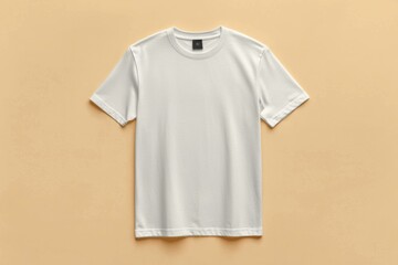 Simple Tshirt Flatlay mockup in beige background created with generative AI
