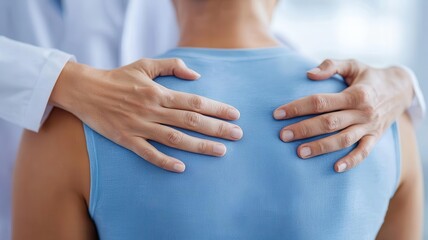 Physical therapist demonstrating proper body mechanics to prevent further back pain, body mechanics therapy, pain prevention techniques