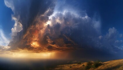Massive Cloud Formation with Sunlight Breaking Through