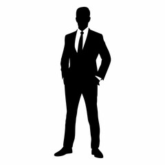 Men Suits silhouette.  Flat image
