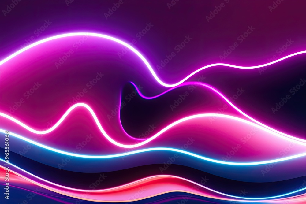 Aufkleber dazzling neon waveform - colorful and bright abstract element with fluid dynamics