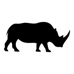 Rhino silhouette animal . Vector image