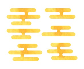 水彩の和柄　雲