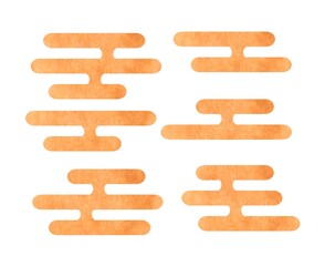 水彩の和柄　雲