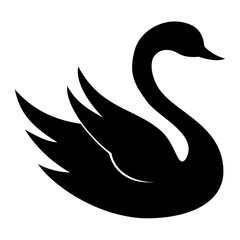 Swan animal silhouette. Vector image