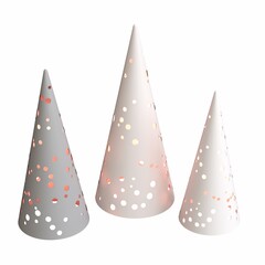 Christmas decorations, New Year's decor, isolated on white background, 3D illustration, cg render