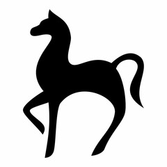 Horse animal silhouette. Flat image