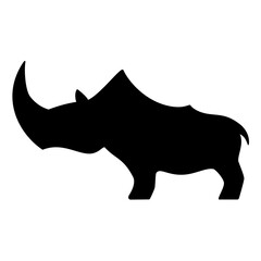 Rhino silhouette animal . Vector image