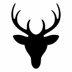 Mule deer head silhouette image