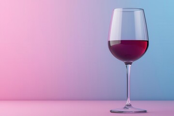 Engraved wine glass, custom text, glowing reflection, 3D illustration