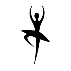 Ballerina silhouette illustration. Vector image
