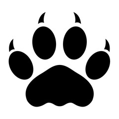 Lion Paw print silhouette. Vector image