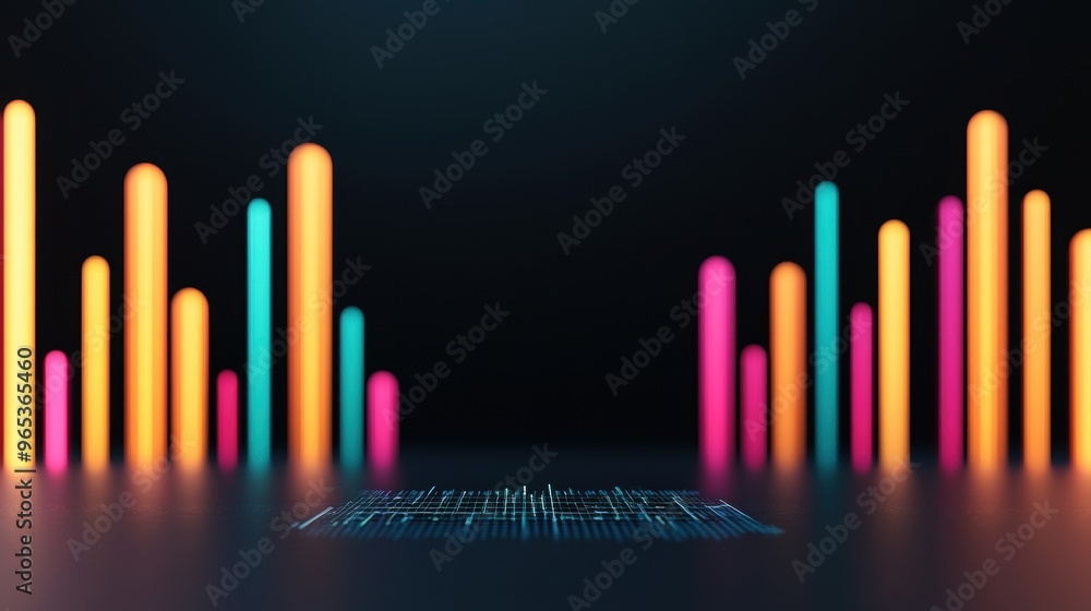 Poster futuristic energy price index hologram visualization on black background with selective focus - copy
