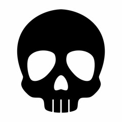 Skull head silhouette. Flat image
