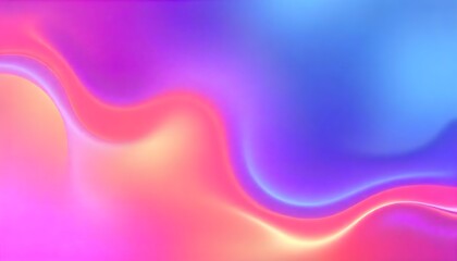 Obraz premium Holo abstract 3D shapes gradient swirling, iridescent liquid with hues of pink, purple, and blue.