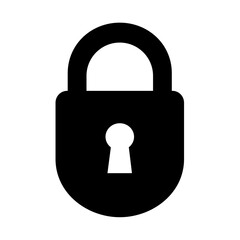 Padlock icon silhouette. Vector image
