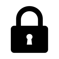 Padlock icon silhouette. Vector image

