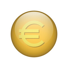 Obraz premium Euro Round Icon Sign Isolated Background. Vector Illustration