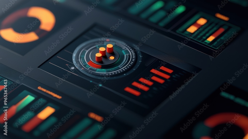 Poster futuristic energy consumption analysis holographic visualization - dark tech theme illuminated data 