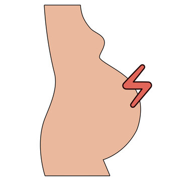 Preeclampsia symptoms and diagnostic vector icons. Pregnancy pregnant complications. Health and Medical icon illustration.