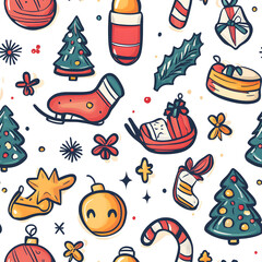 Christmas pattern. Vector. AI Generated