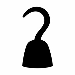 Pirate hook silhouette. Flat image