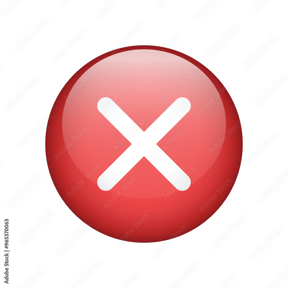 Poster cross button icon sign isolated on white background. vector