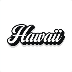 Hawaii hand lettering design calligraphy vector, Hawaii text vector trendy typography design