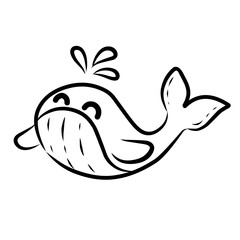 illustration of a cartoon whale