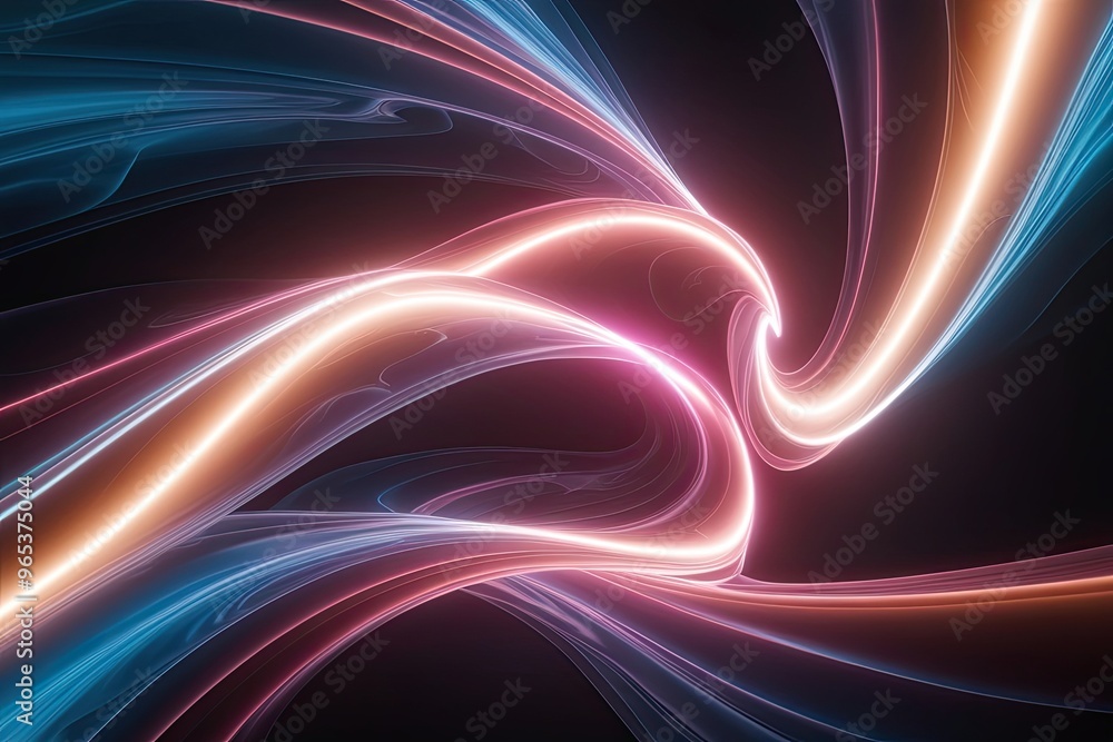 Aufkleber dynamic electric shape pulsating with luminous fluid motion in abstract design