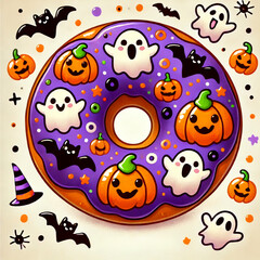 Fototapeta premium halloween background with pumpkin